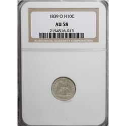 1839-O H10C No Drapery AU58 NGC