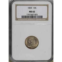 1835 10C MS62 NGC