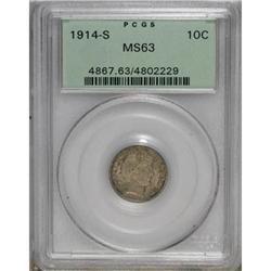 1914-S 10C MS63 PCGS