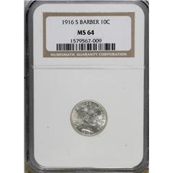 1916-S 10C MS64 NGC