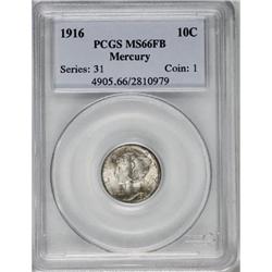 1916 10C Full Bands MS66 PCGS