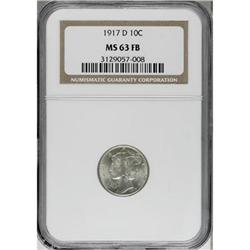 1917-D 10C Full Bands MS63 NGC