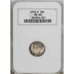 1918-D 10C MS63 NGC