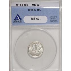 1918-S 10C MS63 ANACS