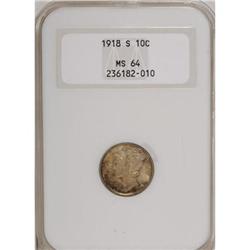1918-S 10C MS64 NGC