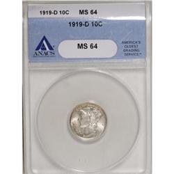 1919-D 10C MS64 ANACS