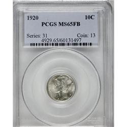 1920 10C Full Bands MS65 PCGS