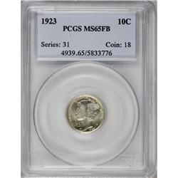 1923 10C Full Bands MS65 PCGS
