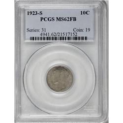 1923-S 10C Full Bands MS62 PCGS