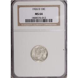 1926-D 10C MS64 NGC