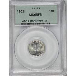 1928 10C Full Bands MS65 PCGS