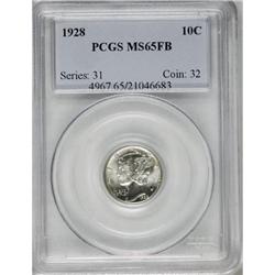 1928 10C Full Bands MS65 PCGS