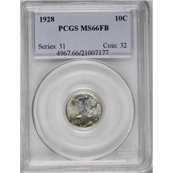 1928 10C Full Bands MS66 PCGS