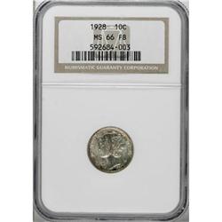 1928 10C Full Bands MS66 NGC