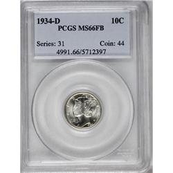 1934-D 10C Full Bands MS66 PCGS