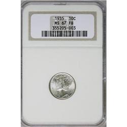 1935 10C Full Bands MS67 NGC