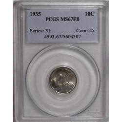 1935 10C Full Bands MS67 PCGS