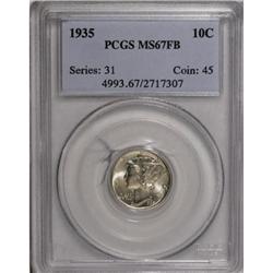 1935 10C Full Bands MS67 PCGS