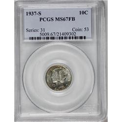 1937-S 10C Full Bands MS67 PCGS