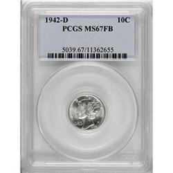 1942-D 10C Full Bands MS67 PCGS