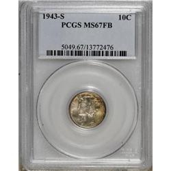 1943-S 10C Full Bands MS67 PCGS