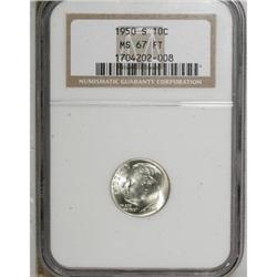 1950-S 10C Full Bands MS67 NGC