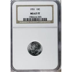 1951 10C Full Bands MS67 NGC
