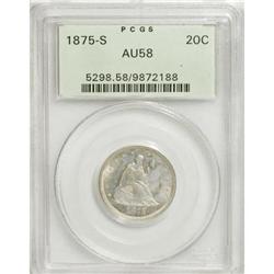 1875-S 20C AU58 PCGS