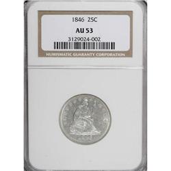 1846 25C AU53 NGC
