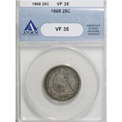 1868 25C VF35 ANACS