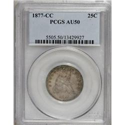 1877-CC 25C AU50 PCGS