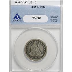 1891-O 25C VG10 ANACS