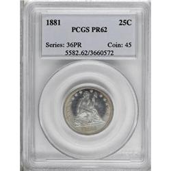 1881 25C PR62 PCGS
