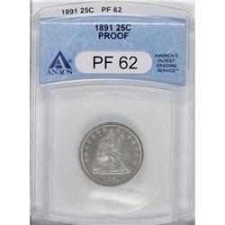 1891 25C PR62 ANACS