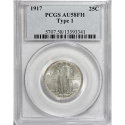 1917 25C Type One Full Head AU58 PCGS