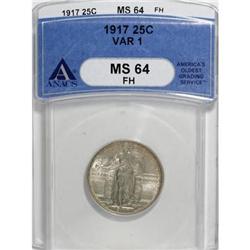 1917 25C Type One Full Head MS64 ANACS
