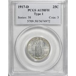 1917-D 25C Type One Full Head AU58 PCGS