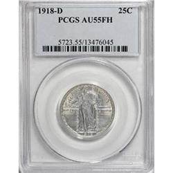 1918-D 25C Full Head AU55 PCGS