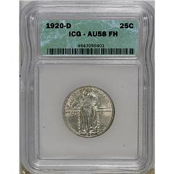 1920-D 25C Full Head AU58 ICG
