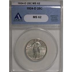 1924-D 25C MS62 ANACS