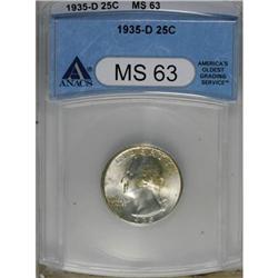 1935-D 25C MS63 ANACS