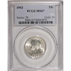 1943 25C MS67 PCGS