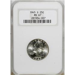 1945-S 25C MS67 NGC