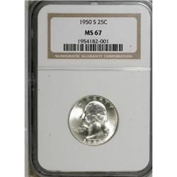 1950-S 25C MS67 NGC