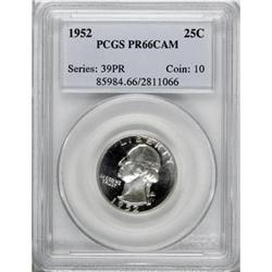 1952 25C Cameo PR66 PCGS