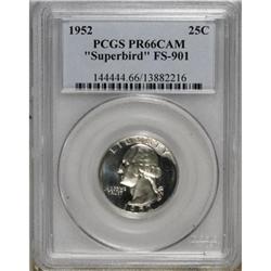 1952 25C Superbird FS-901 Cameo PR66 PCGS