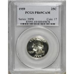 1959 25C Cameo PR69 PCGS