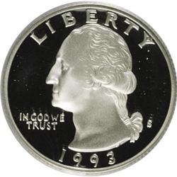 1993-S 25C Silver Deep Cameo PR70 PCGS