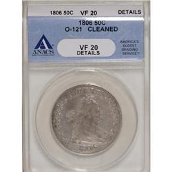 1806 50C Pointed 6, Stem VF20 ANACS