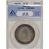 Image 1 : 1806 50C Pointed 6, Stem VF20 ANACS